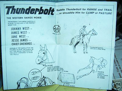 Early Thunderbolt Manual listing James West and Jesse James figures